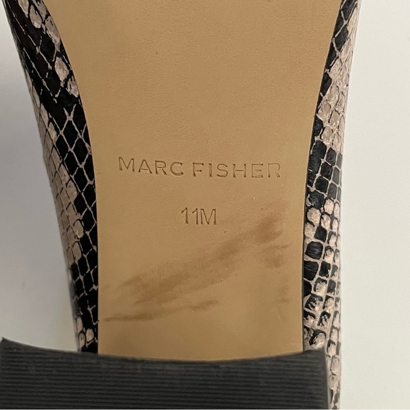 Marc Fisher Ragni Snakeskin Leather Pointed Toe Heeled Mules Women’s Size 11 - Picture 9 of 12